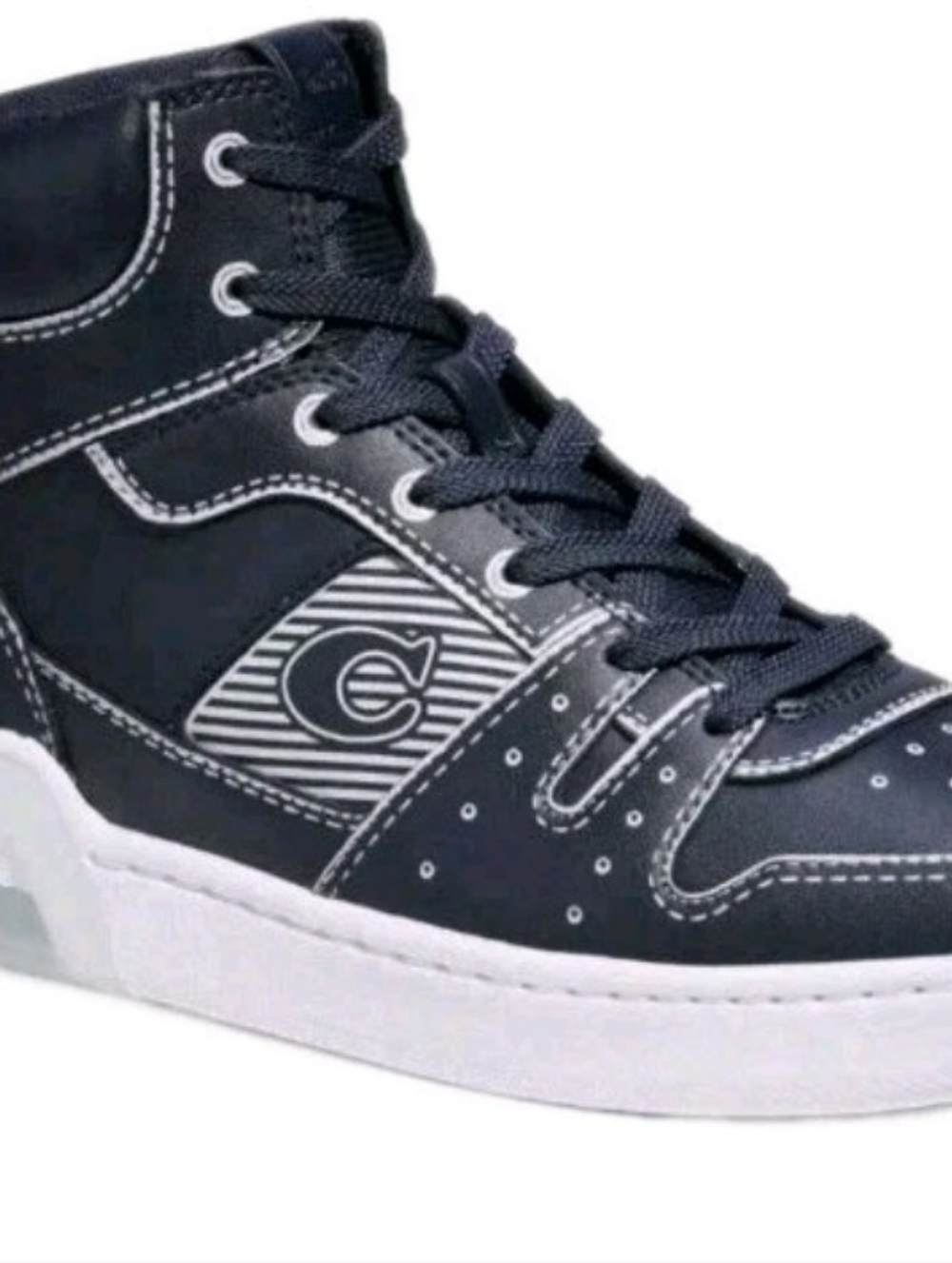Coach Men's City Sole High Top Sneaker Black/Optic White Size 13 MINT High Tops